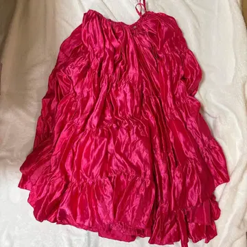 밸리댄스 스커트 새틴 핑크