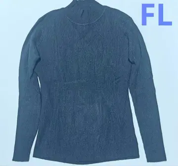 니센 글래머 프티 하이넥 리브 니트 블랙 FL 사이즈