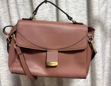 S'AIME 천연 가죽 2way 핸드/숄더백 딥 피치 퍼플