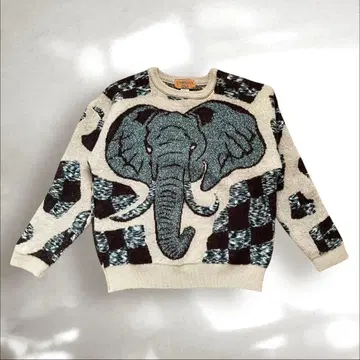 CORSINI 코르시니 코끼리 패턴 니트 총 패턴 니트 니트 애니멀 울