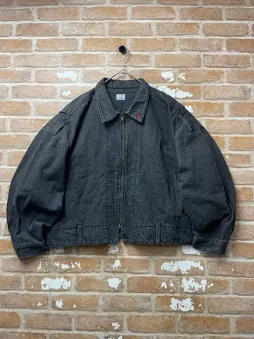 90s 데님 자켓 블랙 블랙 데님 짧은 기장 일본제 리메이크 도킹