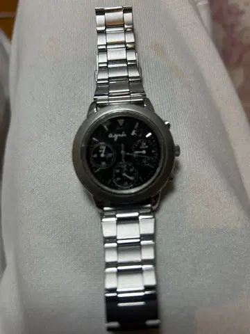 아네스베 남성용 쿼츠 손목시계 블랙 크로노그래프