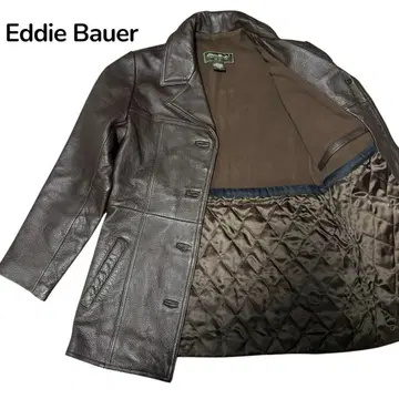 새상품급 Eddie bauer 가죽 코트 소가죽 다크 브라운