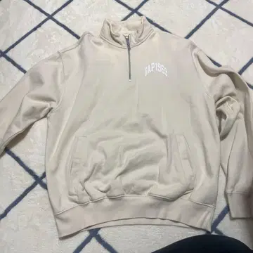 GAP 크림색 하프 지퍼 트레이닝복 L