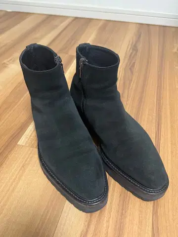 블랙 스웨이드 사이드 지퍼 부츠 더블 에이치 WH