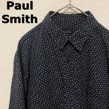 Paul Smith 꽃무늬 셔츠 긴팔 네이비 미니 꽃무늬 L 새상품급