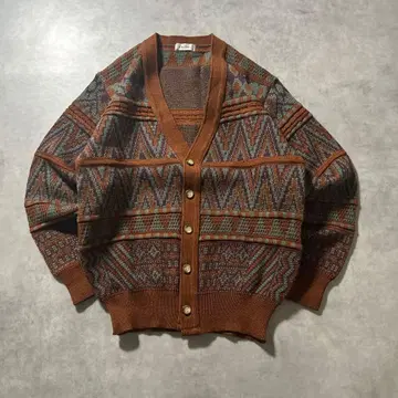 빈티지 올 패턴 기하학 레트로 노르딕 디자인 니트 스웨터