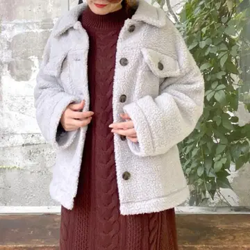 archivese'pice 오버 사이즈 cpo 보아 자켓 그레이