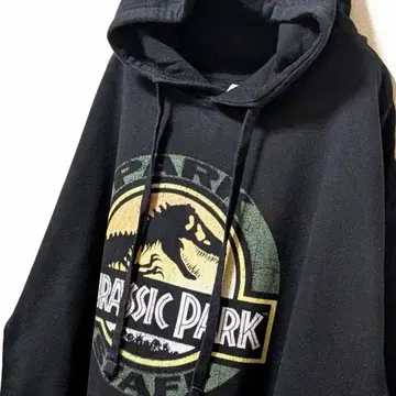 쥬라기 공원 빅 로고 후드 맨투맨 블랙 XL 구제 의류