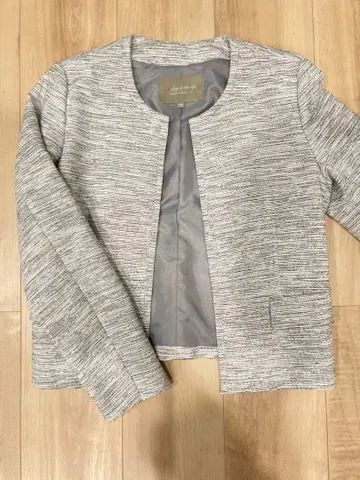 UNITED ARROWS LTD. 트위드 노카라 자켓 화이트