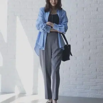 이지케어 자수 셔츠 색스 블루 regular