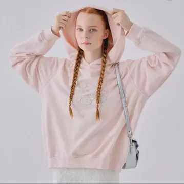 트리트유어셀프 핑크 오버 사이즈 후드 부착 후드티