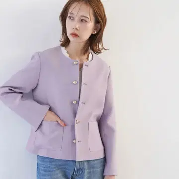 [ ROPE' PICNIC ] 컬러 트위드 라이크 자켓 라벤더 38