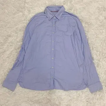 ELLE 여성용 긴팔 셔츠 M 블루 코튼 이토킨 포멀 면