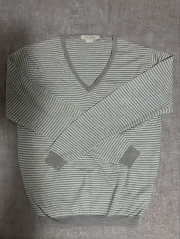 JOHN SMEDLEY 스트라이프 V넥 스웨터