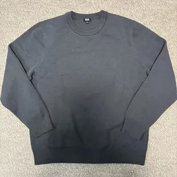 유니클로 워셔블 밀라노 리브 크루넥 스웨터 XL 그레이