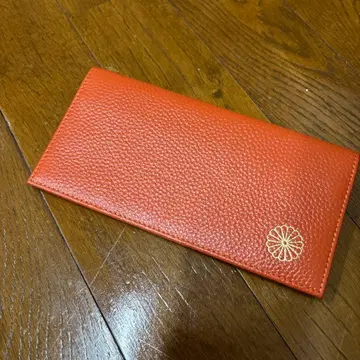 고쇼에서 구매 오렌지 컬러 장지갑 지퍼 포함