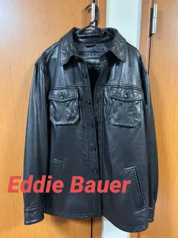 Eddie Bauer 블랙 가죽 셔츠 자켓 M