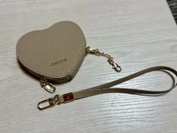 custype 베이지 하트 파우치 & 스트랩
