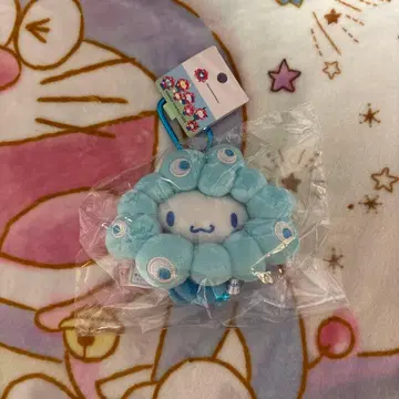 오사카 만박 미야쿠미야쿠 시나모롤 코스프레 봉제 인형 카라비너 스카이블루