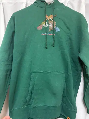 Left Alone 자수 후드티 그린 XL 새상품급