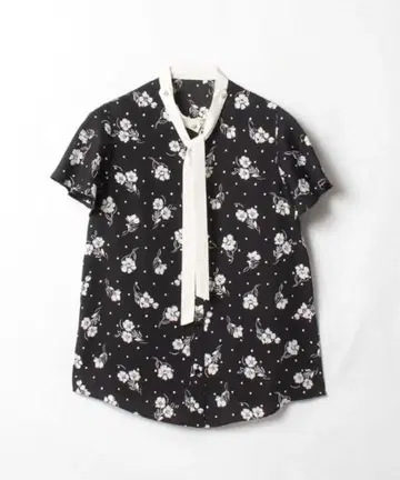 [ LOULOU WILLOUGHBY ] 도트 플라워 PT 반소매 블라우스