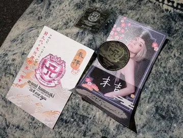 하마사키 아유미 아크릴 키링 고슈인 AYU 복권 스티커