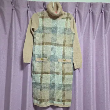 블루 레이블 크레스트브릿지 체크 무늬 니트 원피스 36