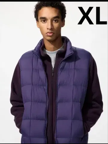 미사용 [ UNIQLO ] 퍼프 테크 베스트 XL 퍼플