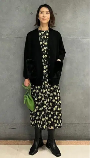 Ballsey 울 폴리에스테르 밀라노 리브 퍼 포켓 가디건