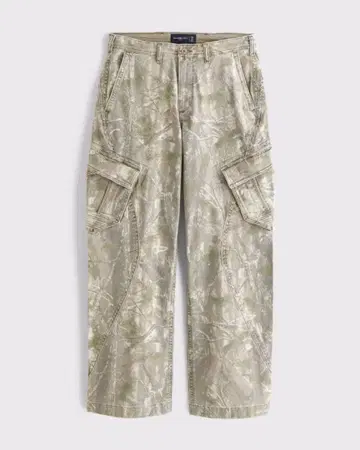 아바크롬비&피치 카모 패턴 카고 팬츠 카모 무늬 배기 팬츠