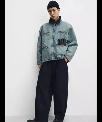 ZARA 대비 컬러 데님 자켓 L