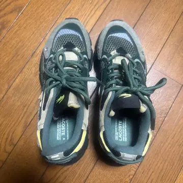 LACOSTE 스포츠 스니커즈 그린/베이지