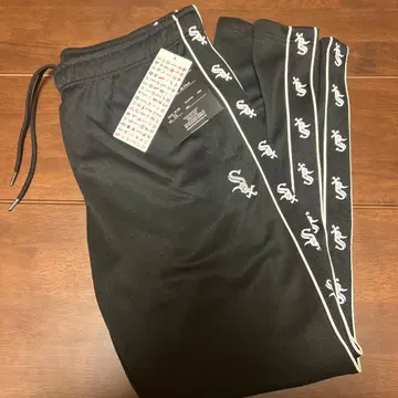 블랙 화이트 양말 조거 팬츠 L 사이즈