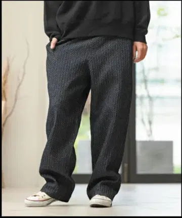 CAMBIO 다크 그레이 와이드 팬츠