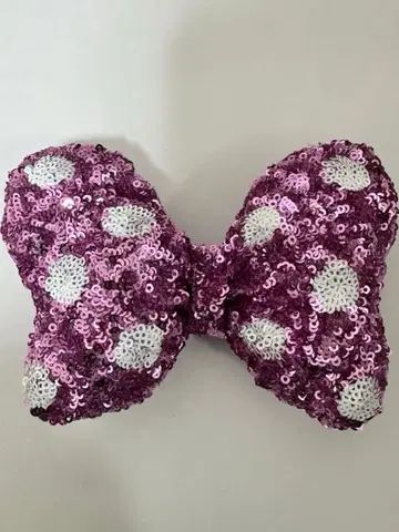 미니 리본 머리끈 스팽글 보라색 대 미니의 날