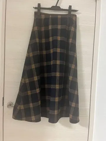 체크 무늬 플레어 스커트 나노 유니버스