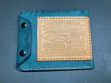 고스케야 가죽 라이더스 미니 지갑 개조 푸에블로 페트로 리오 파랑