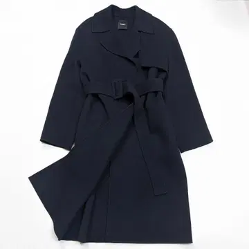 최근 모델 띠어리 더블 페이스 트렌치코트 M 네이비 리버코트