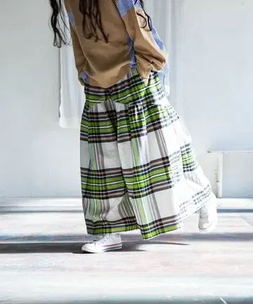니코앤드 모드놈코어 체크 와이드 팬츠