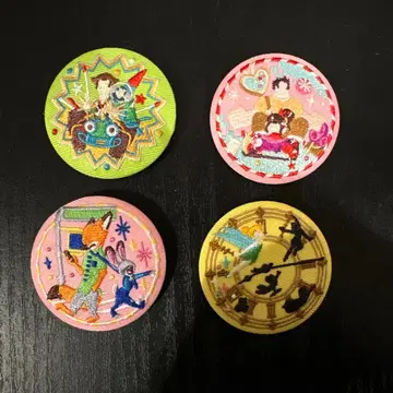 디즈니 자수 캔뱃지 4개 세트