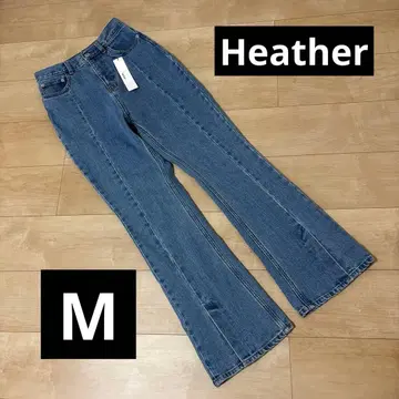 새상품 Heather KUROKI 부츠컷 데님 플레어 데님 블루