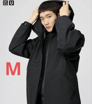 [ 새상품 택 포함 ] 유니클로 U 블록 테크 유틸리티 후드티 블랙 M