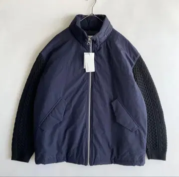 새상품급 EN ROUTE 코튼 나일론 타서 니트 슬리브 패딩 자켓