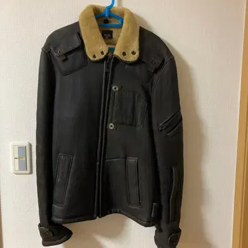 G-STAR 보아 옷깃 가죽 밀리터리 자켓 L