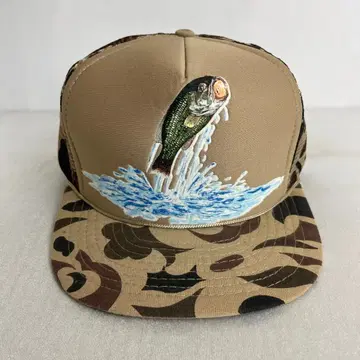 [ US 구제 의류 ] BASS Fishing 낚시 카모플라쥬 메쉬 캡