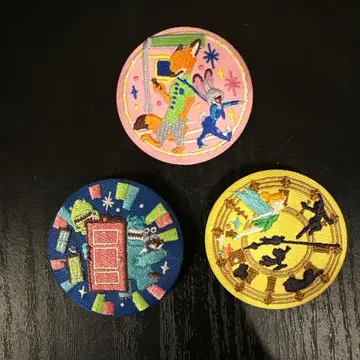 디즈니 자수 캔뱃지 3개 세트