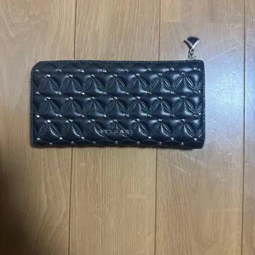 불가리 L자 라운드 지퍼 장지갑 블랙 여성용