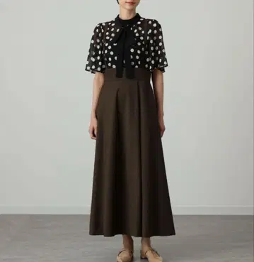 ANAYI 울 트로피컬 오버롤 스커트