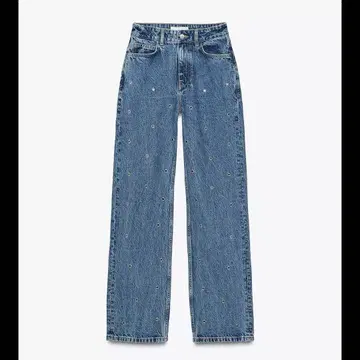 ZARA Z1975 스트레이트 하이웨스트 롱 팬츠 아일렛 청바지
